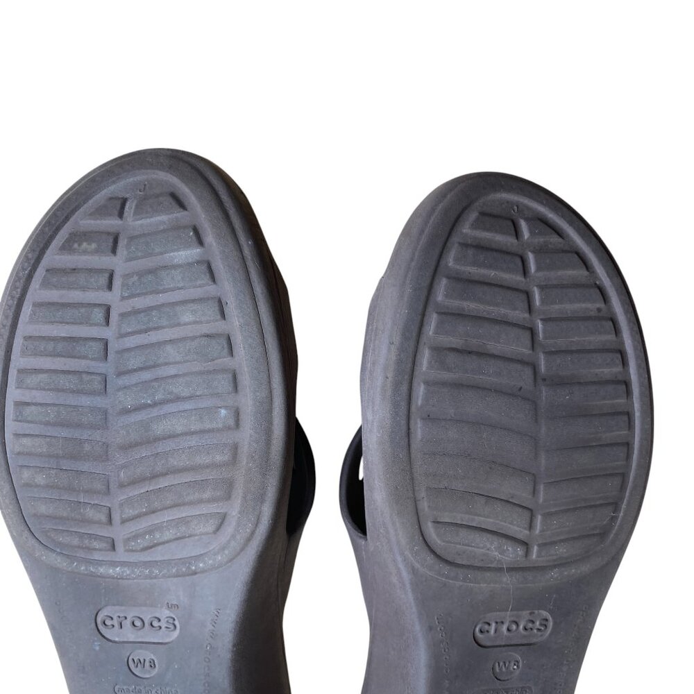 Crocs Patricia II Wedge Sandals Strappy Slip On Brown Comfort Travel Beach-8 - Picture 13 of 15
